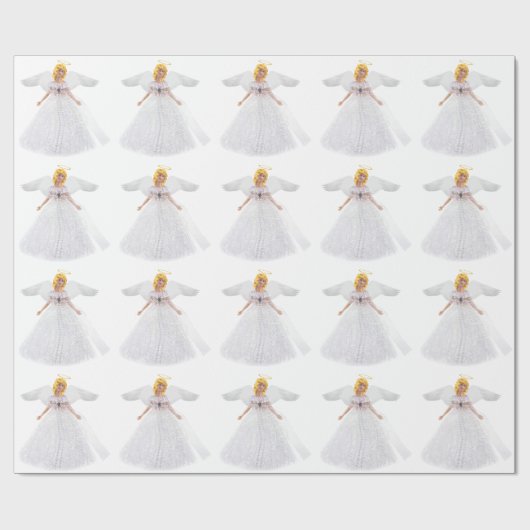 white angel wrapping paper cadeaupapier (Vlak)