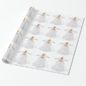 white angel wrapping paper cadeaupapier (Uitgerold)