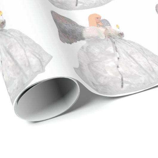 white angel wrapping paper cadeaupapier (Rol Hoek)