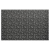 White Angled Muzieknoten Pattern on Black Stof (Fat Quarter)