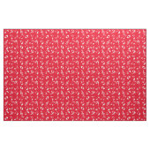 White Angled Muzieknoten Pattern on Red Stof (Fat Quarter)