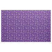 White Angled Muzieknoten Pattern op Paars Stof (Fat Quarter)
