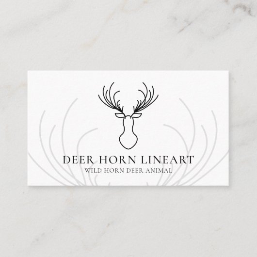 White Animal Horn Deer Visitekaartje (Voorkant)
