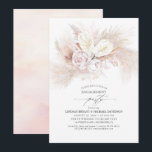 White Anthurium en Pampas Grass verlovingsfeest Kaart<br><div class="desc">Witte anthurium,  stoffige roze rozen en pampasgras elegante exotische verlovingsfeestuitnodigingen.</div>