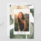 White Antiek Flower Photo University Afstudeerder Aankondiging (Voorkant)