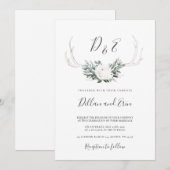 White Antler boho trouwuitnodiging Kaart (Voorkant / Achterkant)
