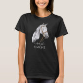 White Appaloosa paardenportret cowgirl ruitster T-shirt (Voorkant)