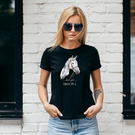 White Appaloosa paardenportret cowgirl ruitster T-shirt