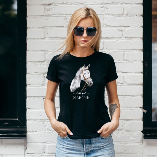 White Appaloosa paardenportret cowgirl ruitster T-shirt