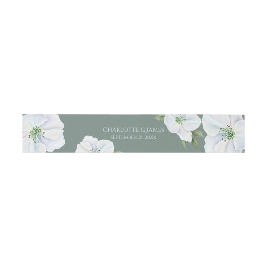 White Apple Blossom Flowers Personalized Wedding Uitnodigingen Wikkel (Vlak)