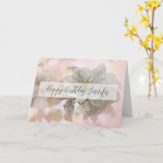 White Apple Blossom Fotograaf Dag Kaart (Gele Bloem)