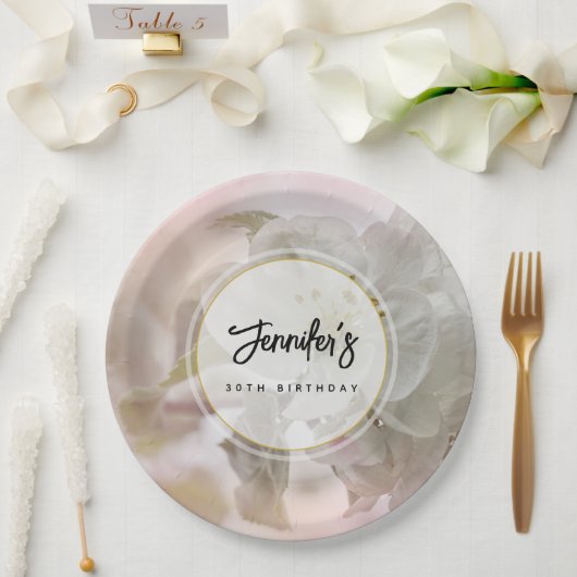 White Apple Blossom Fotograaf Dag Papieren Bordje (Huwelijk)