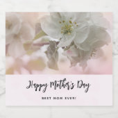 White Apple Blossom Fotograaf Moederdag Sparkling Wijnetiket (Enkel label)