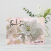 White Apple Blossom Photography Bedankkaart (Staand voorkant)