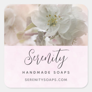 White Apple Blossom Photography Business Vierkante Sticker