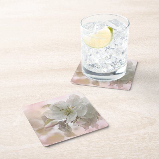 White Apple Blossom Photography Kartonnen Onderzetters (Insitu)