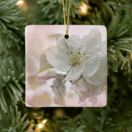 White Apple Blossom Photography Keramisch Ornament
