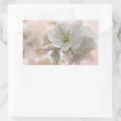 White Apple Blossom Photography Rechthoekige Sticker (Tas)