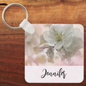White Apple Blossom Photography Sleutelhanger (Voorkant)