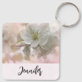 White Apple Blossom Photography Sleutelhanger (Achterkant)