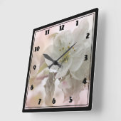 White Apple Blossom Photography Vierkante Klok (Hoek)