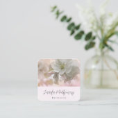 White Apple Blossom Photography Vierkante Visitekaartje (Staand voorkant)