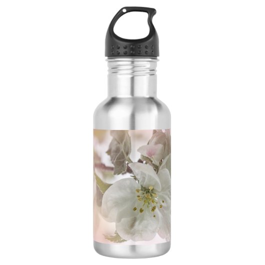 White Apple Blossom Photography Waterfles (Voorkant)