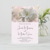 White Apple Blossom Photography Wedding Kaart (Staand voorkant)