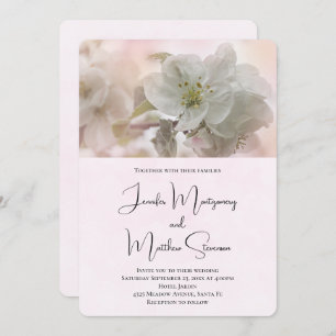 White Apple Blossom Photography Wedding Kaart