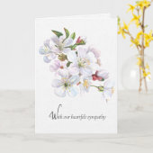 White Apple Blossom Sympathie Kaart (Gele Bloem)