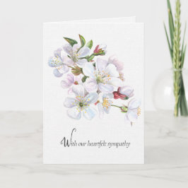 White Apple Blossom Sympathie Kaart