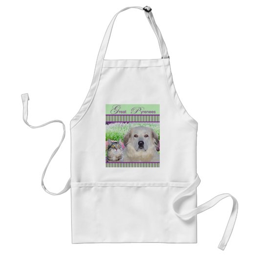 White Apron Great Pyrenees & Buddy Standaard Schort (Voorkant)