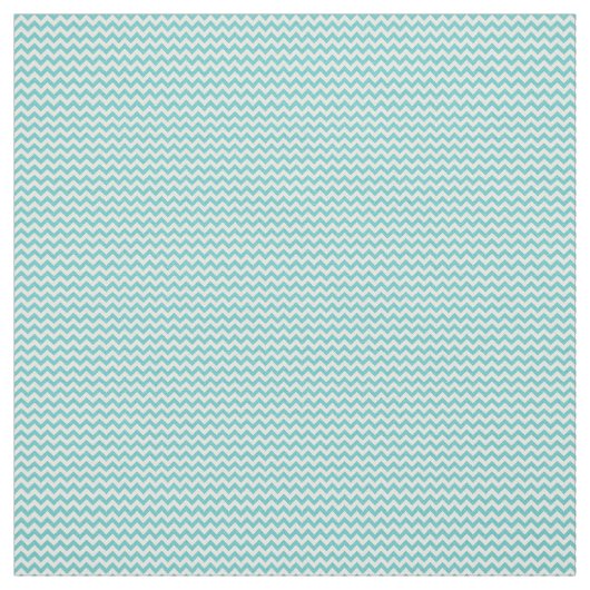 White Aqua Chevron Pattern Stof (Swatch)