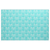 White Aqua Parisian Damask Pattern Fabric Stof (Fat Quarter)