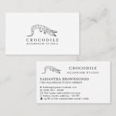 White Aquarium Crocodile Alligator Visitekaartje (Voorkant / Achterkant)