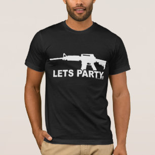 White AR15 Lets Party T-shirt