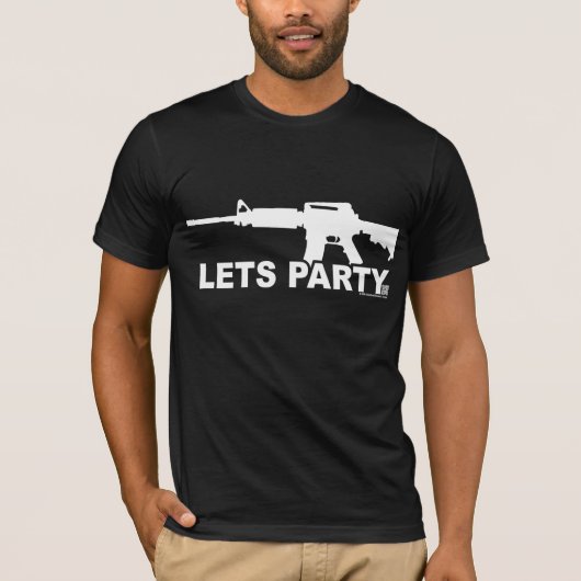White AR15 Lets Party T-shirt (Voorkant)