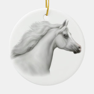 White Arabian Horse Ornament