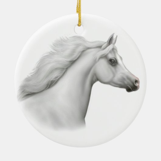 White Arabian Horse Ornament (Achterkant)