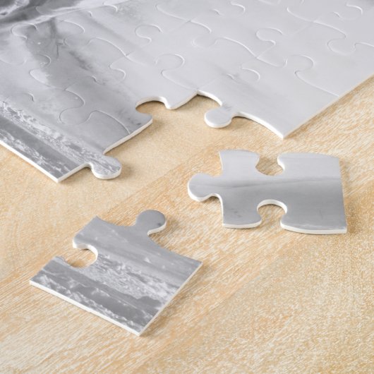 White Arabian Horse Running in Snow Legpuzzel (Zijkant)