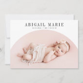 White Arch Lijst Geboorteaankondiging Kaart (Voorkant)