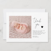 White Arch Lijst Geboorteaankondiging Kaart (Achterkant)