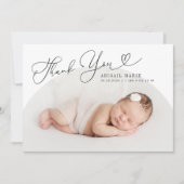 White Arch Lijst Thank You Geboorteaankondiging Aankondiging (Voorkant)