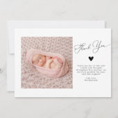 White Arch Lijst Thank You Geboorteaankondiging Aankondiging (Achterkant)