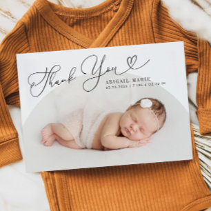White Arch Lijst Thank You Geboorteaankondiging Aankondiging