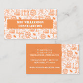 White Architectural Blueprint Engineer Pattern Visitekaartje (Voorkant / Achterkant)