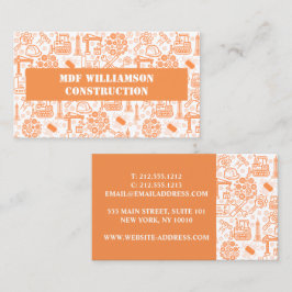White Architectural Blueprint Engineer Pattern Visitekaartje