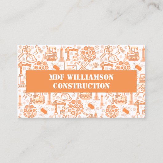 White Architectural Blueprint Engineer Pattern Visitekaartje (Voorkant)