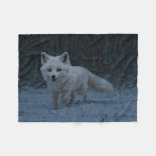 White Arctic Fox Fleece Deken