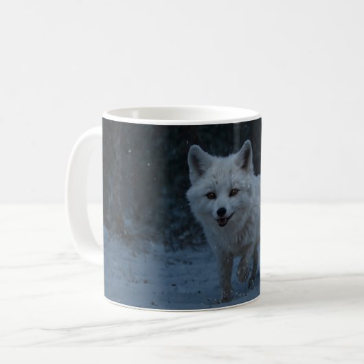 White Arctic Fox Koffiemok (Voorkant links)